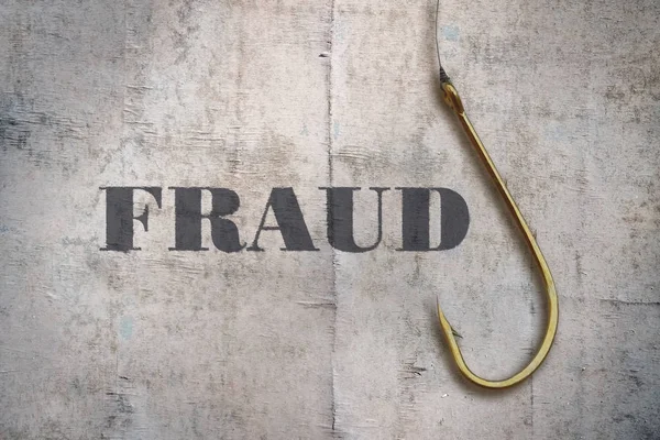 Word Fraud and a hook — Stock Photo, Image