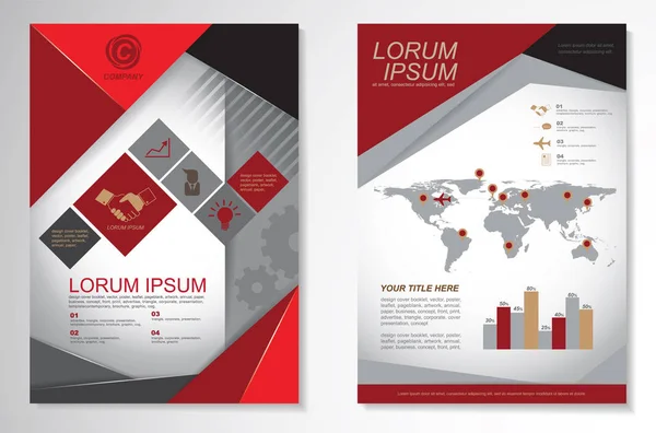 Vector Brochure Flyer design Layout sjabloon, maat A4, voor- en achterpagina, infographics. Eenvoudig te gebruiken en te bewerken. — Stockvector