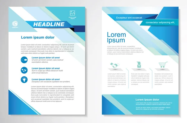 Templat Layout desain Vector Brochure Flyer, ukuran A4, halaman depan dan belakang, Mudah digunakan dan diubah . - Stok Vektor