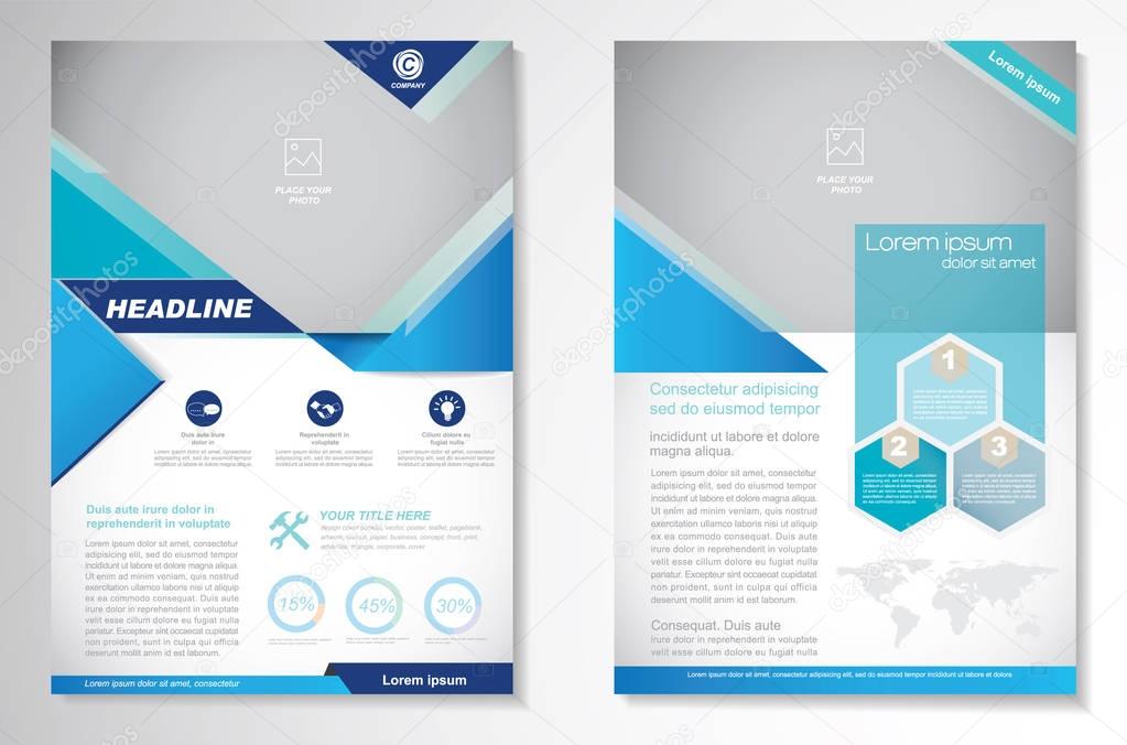 Vector Brochure Flyer design Layout template, size A4, Front page and back page, infographics. Easy to use and edit.