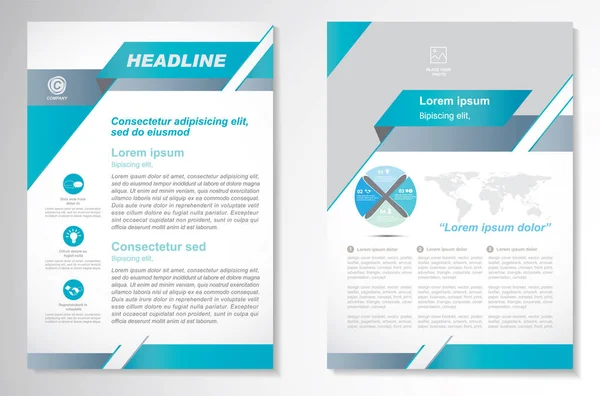 Vector Brochure Flyer design Layout sjabloon, maat A4, voor- en achterpagina, infographics. Eenvoudig te gebruiken en te bewerken. — Stockvector