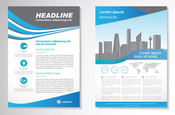 Vector Broschüre Flyer Design Layoutvorlage, Größe DIN A4, Vorder- und Rückseite, Infografiken. Einfach zu bedienen und zu bearbeiten. — Stockvektor