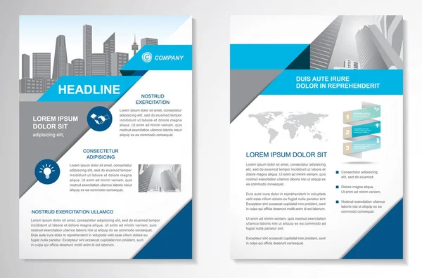 Vector Brochure Flyer 디자인 Layout template, size A4, Front page and back page, infographics. 사용하고 편집하기 쉽다. — 스톡 벡터