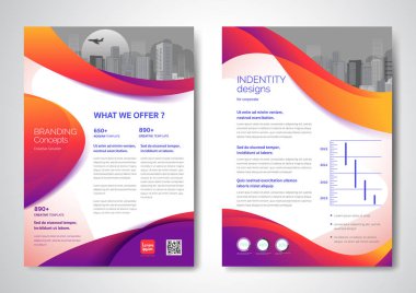 Vector Brochure Flyer tasarım şablonu, boyutu A4, ön sayfa ve arka sayfa, bilgi grafikleri. Kullanımı ve düzenlenmesi kolay.