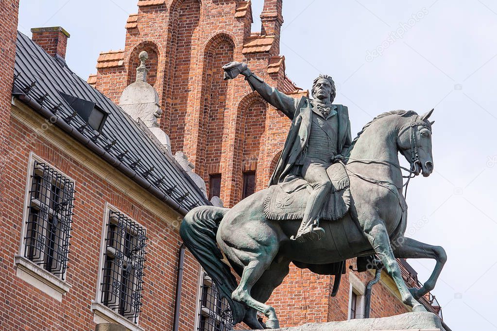 Monument of Tadeusz Kosciuszko at Wawel Castle (Krakow, Poland)