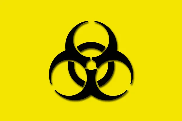 Sarı Arkaplanda Biyolojik Tehlike Işareti — Stok fotoğraf