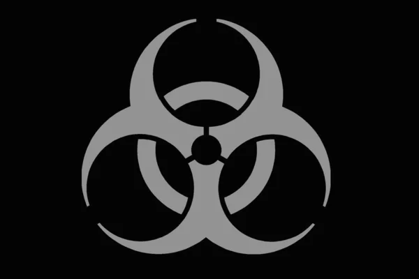 Biohazard Schild Auf Schwarzem Hintergrund — Stockfoto