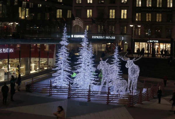 Christmas moose made of light — Stock Photo, Image