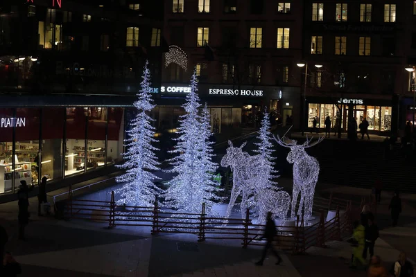 Christmas moose made of light — Stock Photo, Image