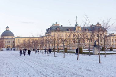 İsveç Kraliyet Kalesi Drottningholm sırasında belgili tanımlık kış