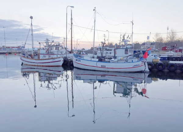 Stockholm Jan 2017 Nombreux Bateaux Pêche Dans Port Rural Mer — Photo