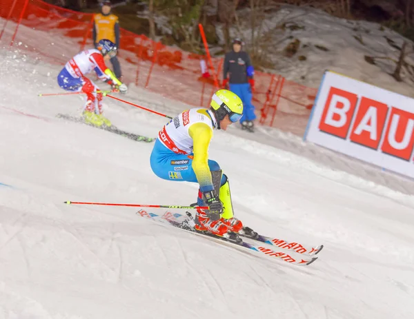 Stockholm Sveç Ocak 2017 Mattias Hargin Swe Paralel Slalom Alp — Stok fotoğraf