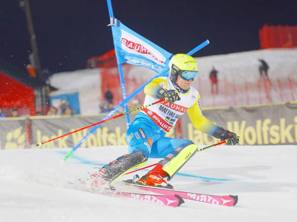 Mattias paralel slalom yokuş aşağı Kayak içinde Hargin (Swe) — Stok fotoğraf