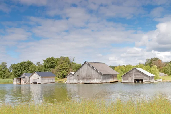 Cascos Antiguos Grises Juncos Mar Archipiélago Aaland Finlandia —  Fotos de Stock