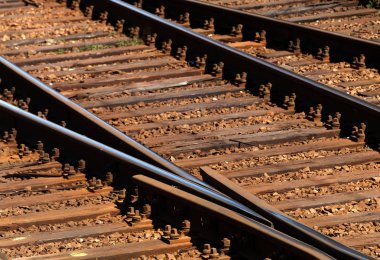 Demiryolu parça closeup çelikten imal