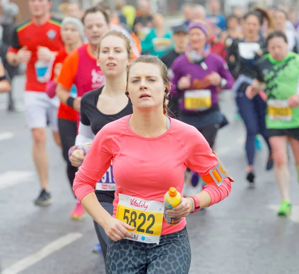 Brighton Velká Británie Únor 2017 Krásná Dívka Konkurence Soutěži Půlmaraton — Stock fotografie