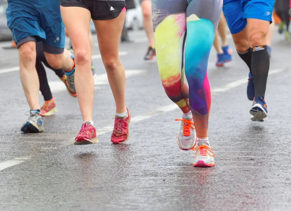 Brighton Great Britain Feb 2017 Closeup Colorful Running Feet Legs — Stock Photo, Image