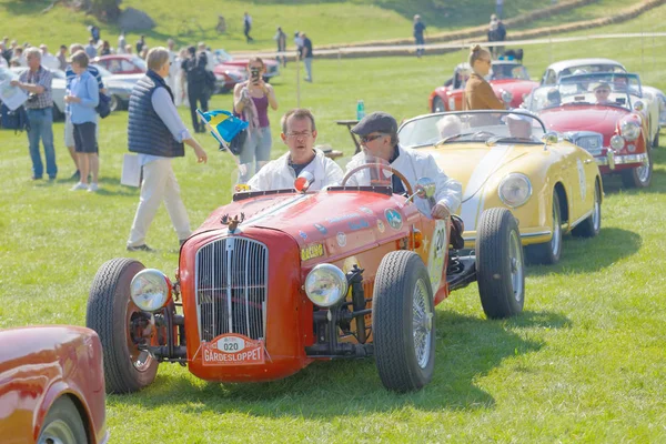 Stockholm Suécia Maio 2017 Piloto Vermelho Rundbaneracer Carro Clássico 1957 — Fotografia de Stock