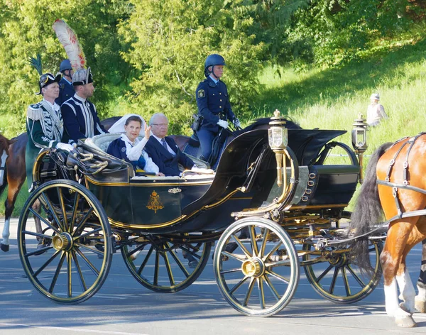 Стокгольм Шведен Июня 2017 Шведская Королева Король Сильвия Карл Густав — стоковое фото