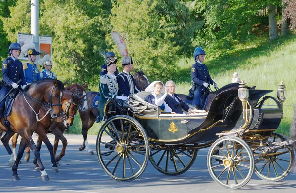 Стокгольм Шведен Июня 2017 Шведская Королева Король Сильвия Карл Густав — стоковое фото