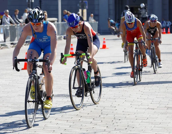 Stockholm Agosto 2017 Gruppo Cicliste Donne Triatleta All Evento Della — Foto Stock