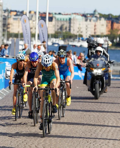 Stockholm Ago 2017 Grupo Mujeres Ciclistas Triatlón Gentle Hewitt Lee — Foto de Stock
