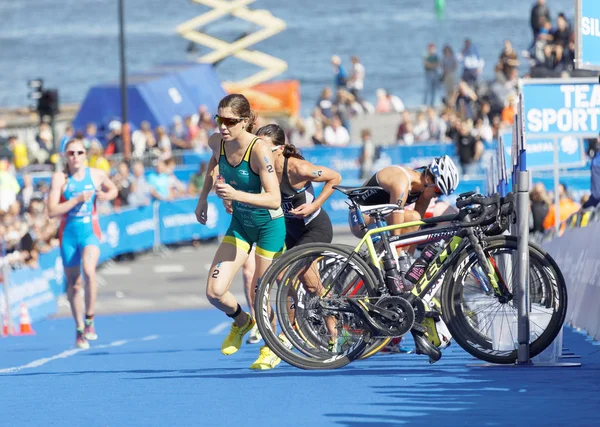 Stockholm Aug 2017 Vrouwelijke Triatleet Ashleigh Gentle Aus Andrea Hewitt — Stockfoto