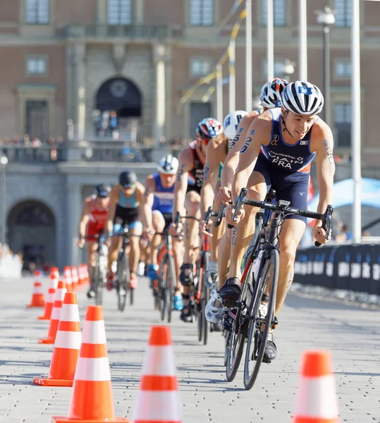 Stockholm - 26 Ağustos 2017: İsveçli triatlet Simon Viain ve Gabriel Sandorn Erkekler Itu Dünya Triatlon Serisi 26 Ağustos 2017 Stockholm, İsveç
