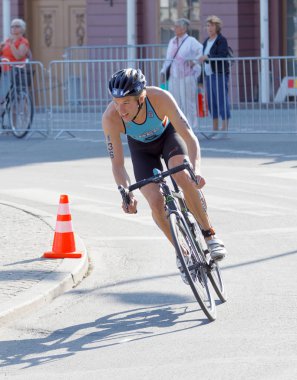 Stockholm - 26 Ağustos 2017: Belçika triatloncusu Peter Denteneer Erkekler Itu Dünya Triatlon serisi etkinliği 26 Ağustos 2017 Stockholm, İsveç