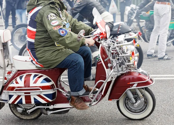 Stockholm Schweden Sept 2017 Nahaufnahme Schöner Altmodischer Vespa Roller Bemalt — Stockfoto