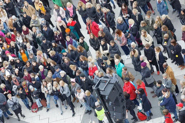 Stockholm Švédsko Října 2017 Spousta Lidí Podporuje Metoo Compaign Proti — Stock fotografie