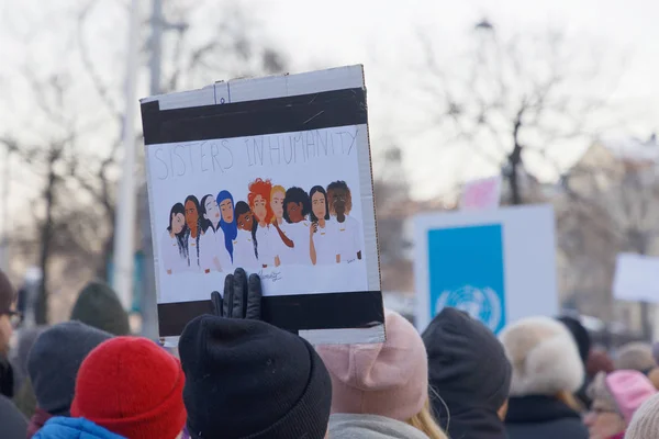 Stockholm Sveç Ocak 2018 Kadın March Kadın Hakları Merkezi Stockholm — Stok fotoğraf