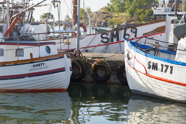 Grisslehamn Suède Jul 2017 Bateaux Pêche Traditionnels Dans Petit Port — Photo