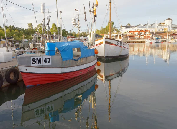 Grisslehamn Suède Jul 2017 Lumière Matin Bateaux Pêche Traditionnels Dans — Photo