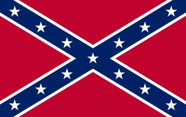 Historyczna Flaga Narodowa Konfederackich Państw Ameryki Czasów Wojny Domowej — Wektor stockowy