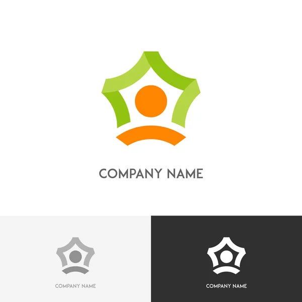 Logo de trabajo en equipo — Vector de stock