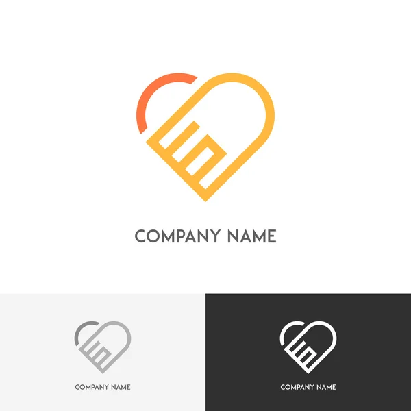 Matrimonio amor logo — Vector de stock