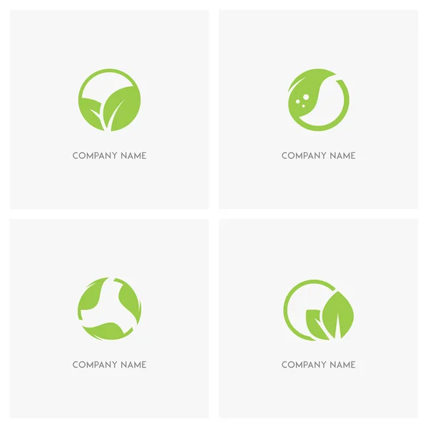 Yeşil yaprakları ve ekoloji logosu