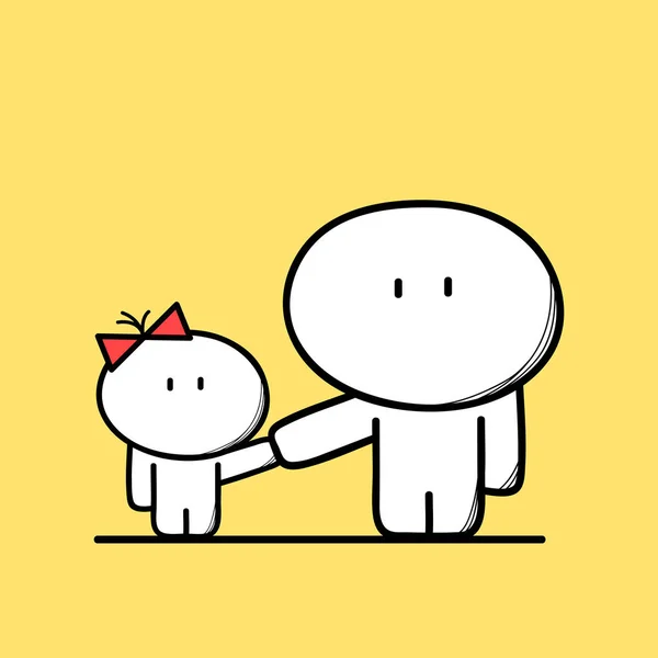 Lindo padre y un niño — Vector de stock