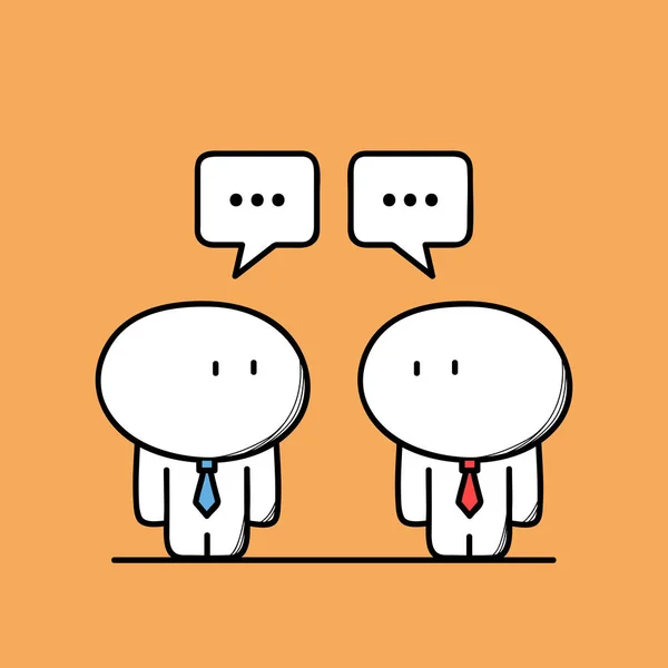Cute businessmen have a conversation — Stock Vector