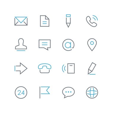 Kişiler ince ve renkli anahat Icon set