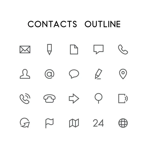 Kişiler anahat simgesi seti