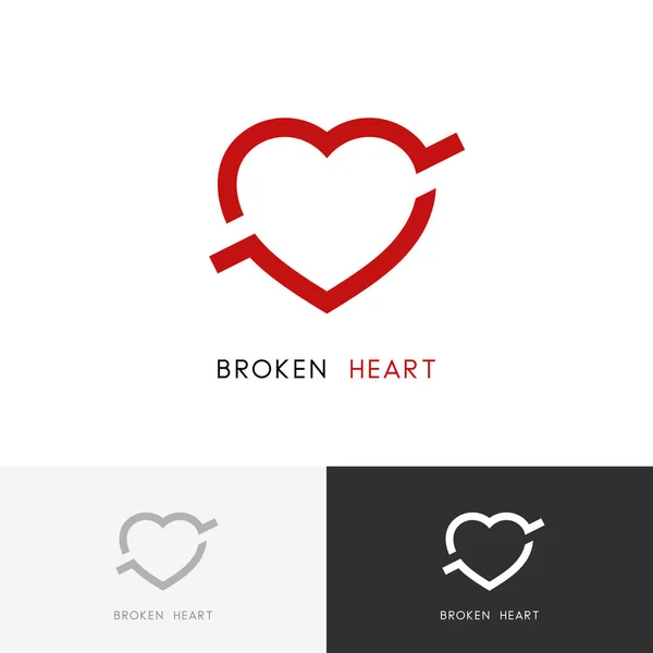 Brustet hjärta logotyp — Stock vektor