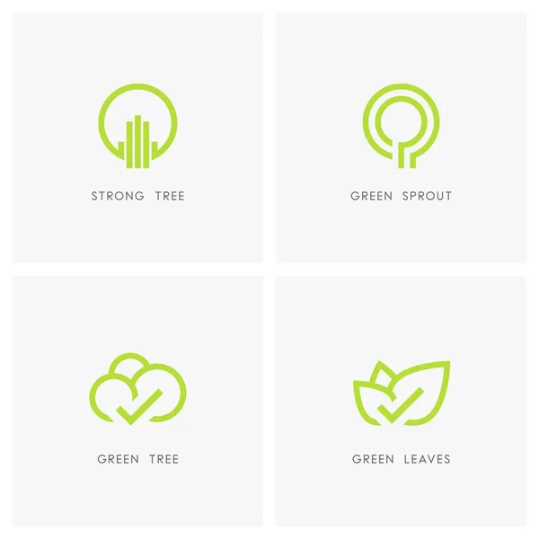 Yeşil ağaç ve yaprak - doğa logo koymak