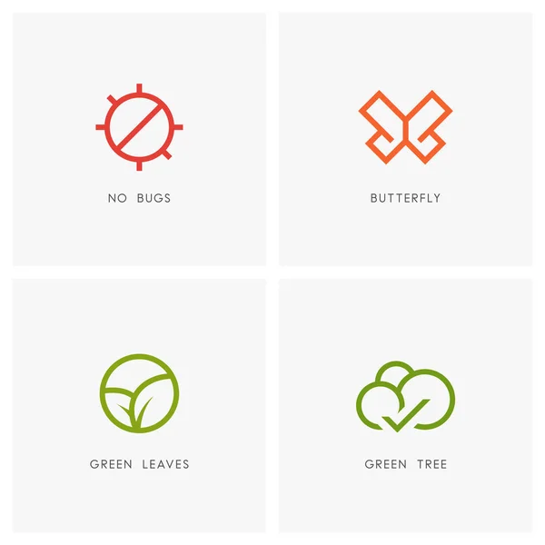 Nature outline logo set — Stock Vector