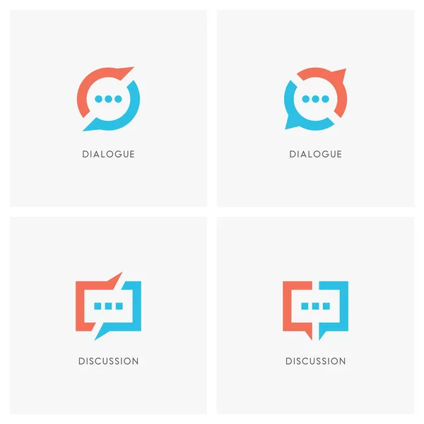 Dialog und Diskussion Logo gesetzt — Stockvektor