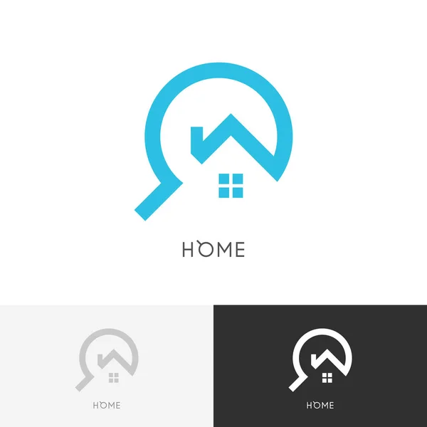 홈 검색 로고 — 스톡 벡터