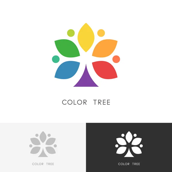 Logo albero colore — Vettoriale Stock