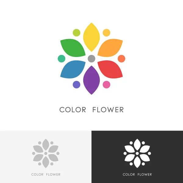 Color flor logo — Archivo Imágenes Vectoriales