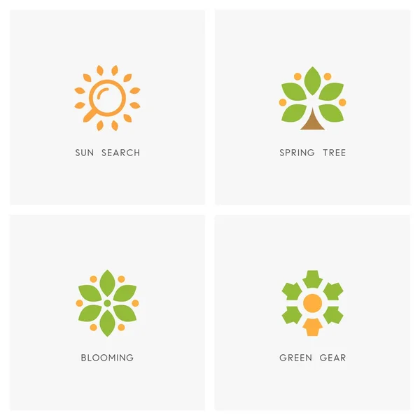 Natureza conjunto de logotipo —  Vetores de Stock